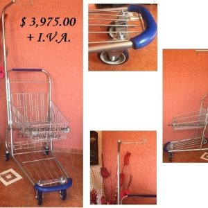 Carrito de Supermercado Mini con Perchero y Capacidad Maxima